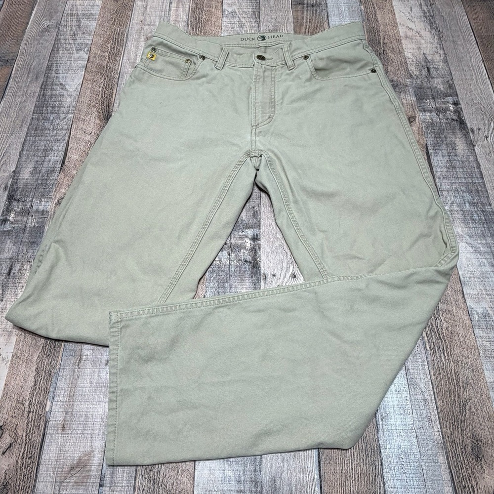 Duck Head 1865 Pocket Pants Men's 33x32 Khaki Beige Straight Casual Cotton